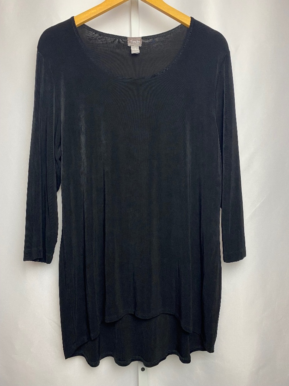 Travelers by Chicoʻs Womens Black 3/4 Sleeve Stretch Knit Round Neck Tunic Top 3